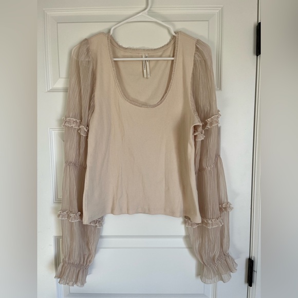 Anthropologie Long-Sleeve Victorian Ruffled Top - Picture 5 of 7